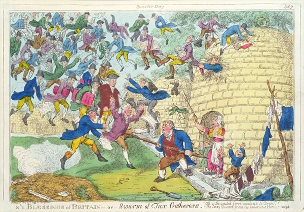 Detail of Blessings of Britain - or Swarm of Tax Gatherers, 1817 by English School