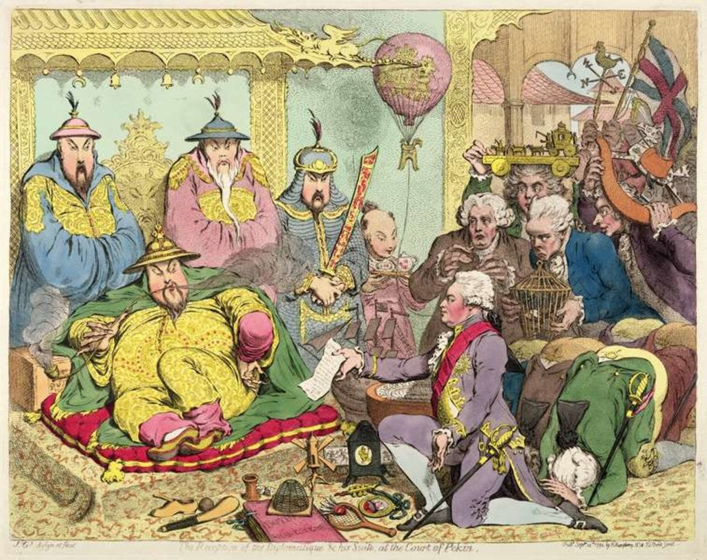 Detail of Reception of the Diplomatique and his Suite at the Court of Pekin, c.1793 by James Gillray
