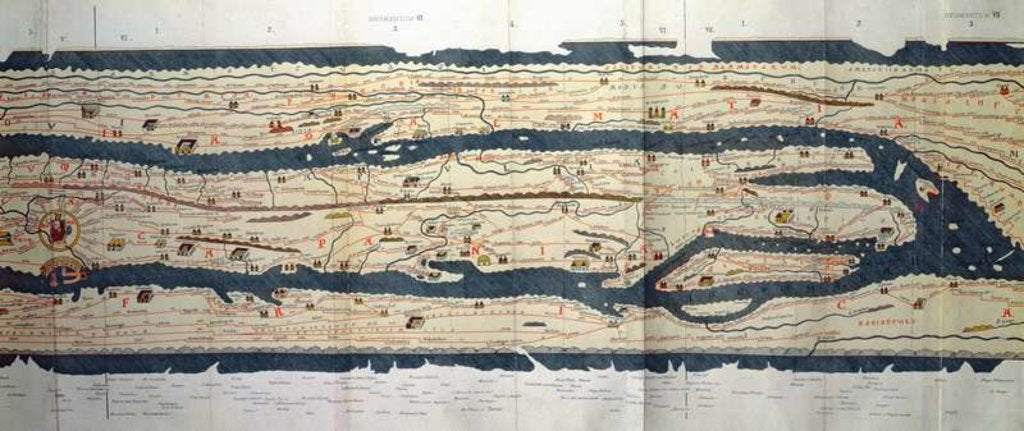 Detail of Italy, detail from a copy of the Peutinger Map, 1887 by Anonymous