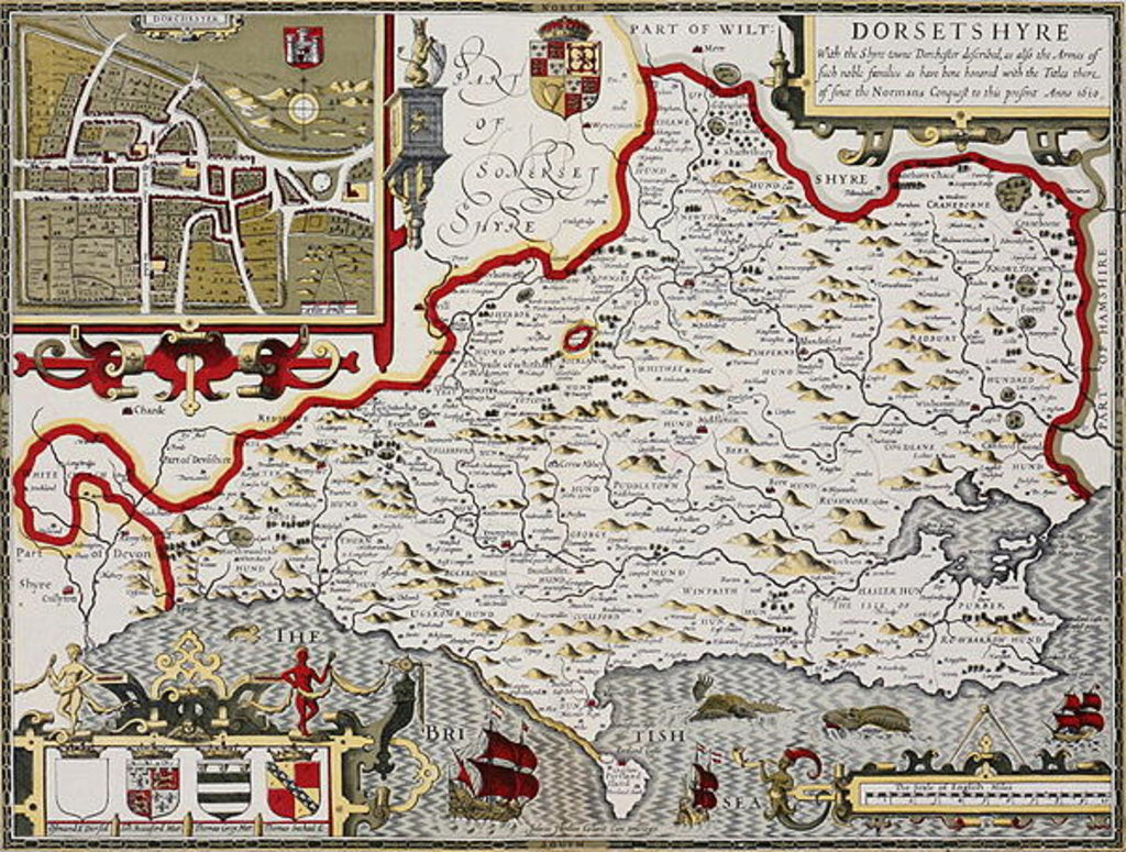 Detail of Dorsetshire by John Speed