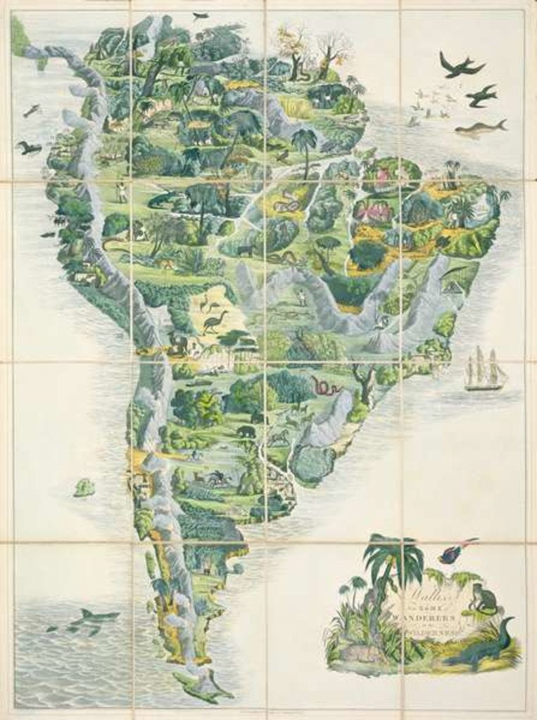 Detail of Wallis's New Game of Wanderers in the Wilderness, board game, published by Edward Wallis, c.1844 by English School