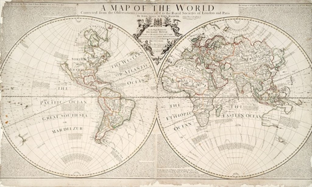 Detail of A Map of the World by John and Maxwell John Senex