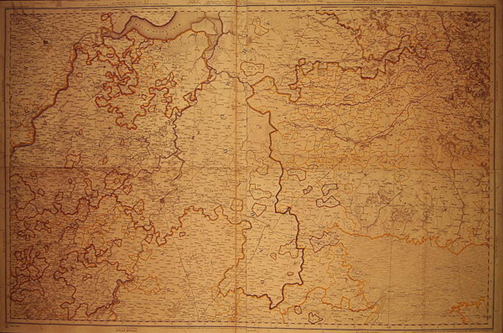 Detail of Map of the Gujarat state of India. by English School