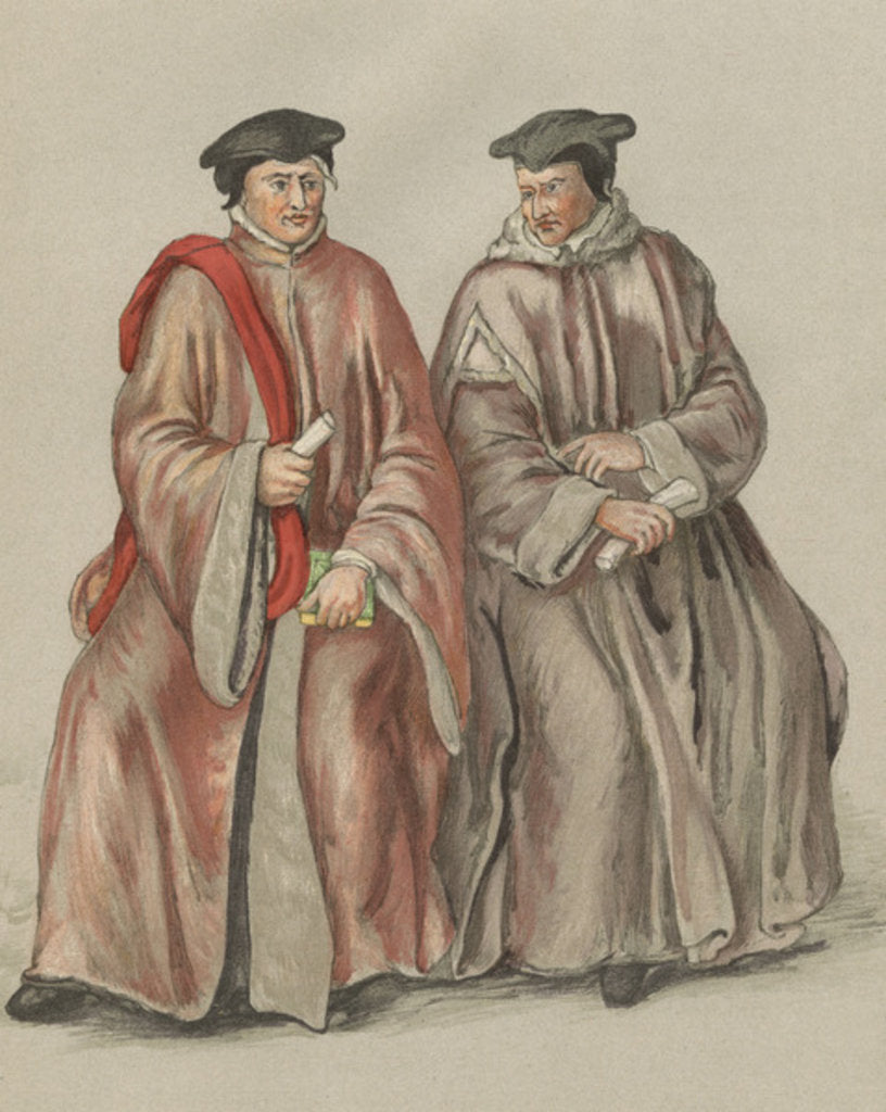 Detail of Elizabethan judges in their robes by Lucas de Heere