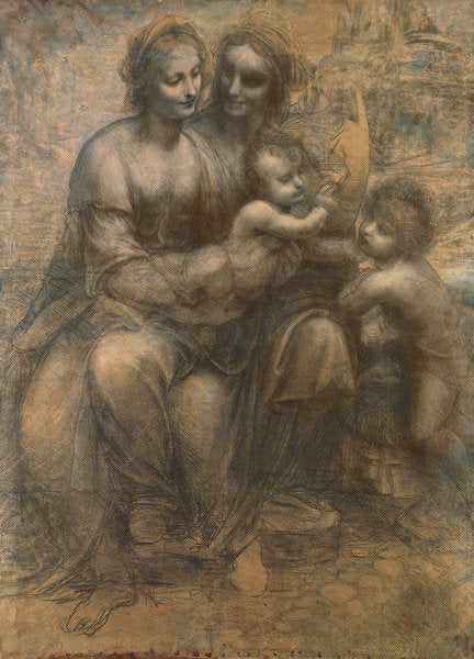 Detail of The Virgin and Child with Saint Anne, and the Infant Saint John the Baptist, c.1499-1500 by Leonardo da Vinci