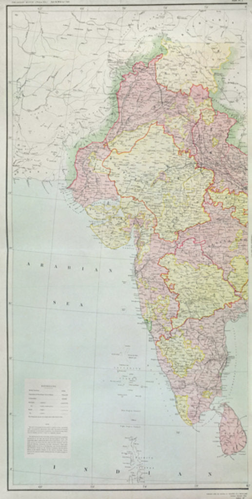 Detail of Map of India. by English School