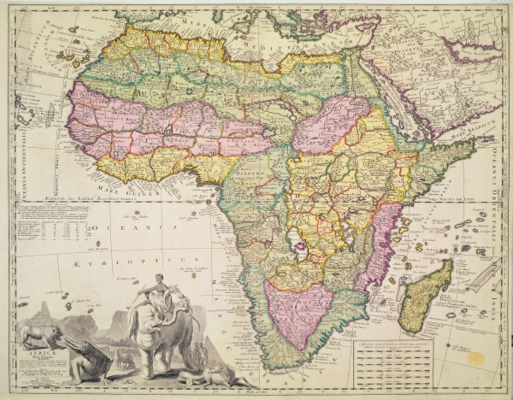 Detail of Map of Africa by Pieter Schenk