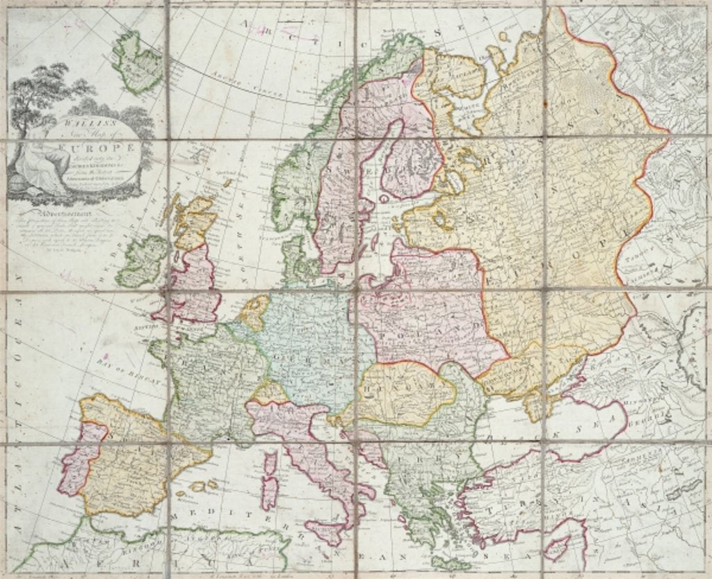 Detail of Wallis's New Map of Europe Divided into its Empires Kingdoms...', 1789 by English School