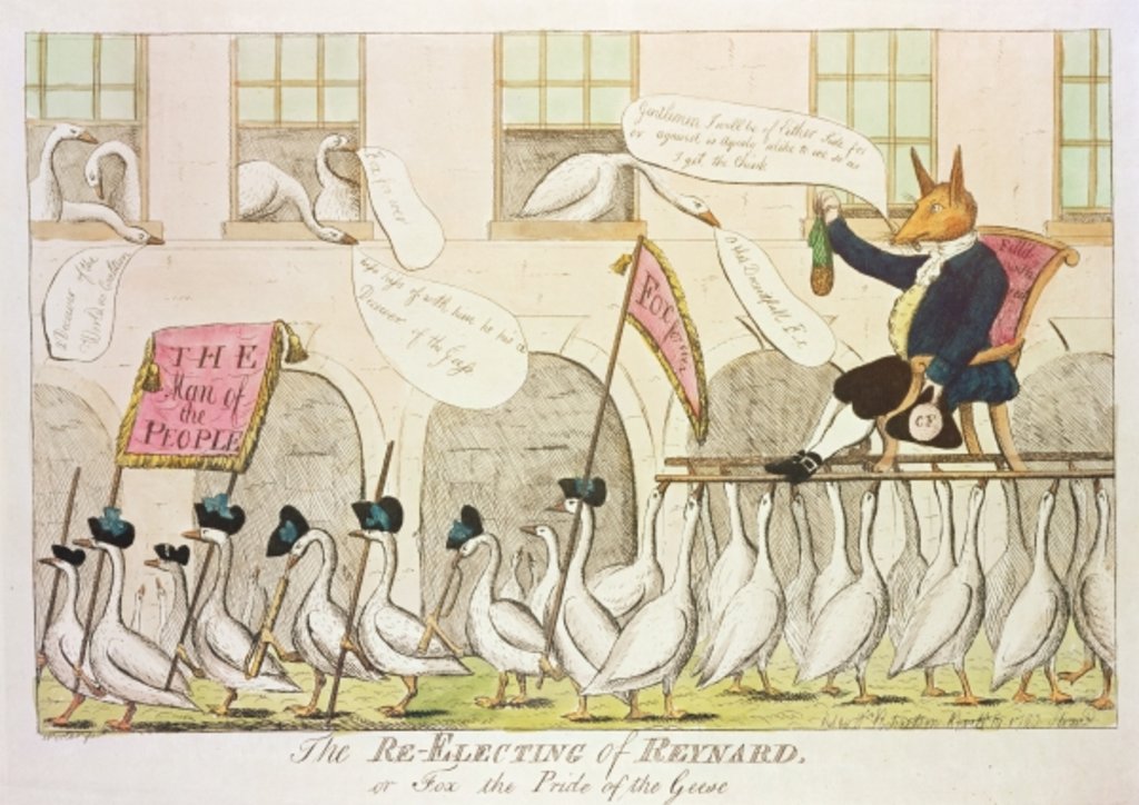 Detail of The Re-Electing of Reynard, or Fox the Pride of the Geese, 1783 by English School