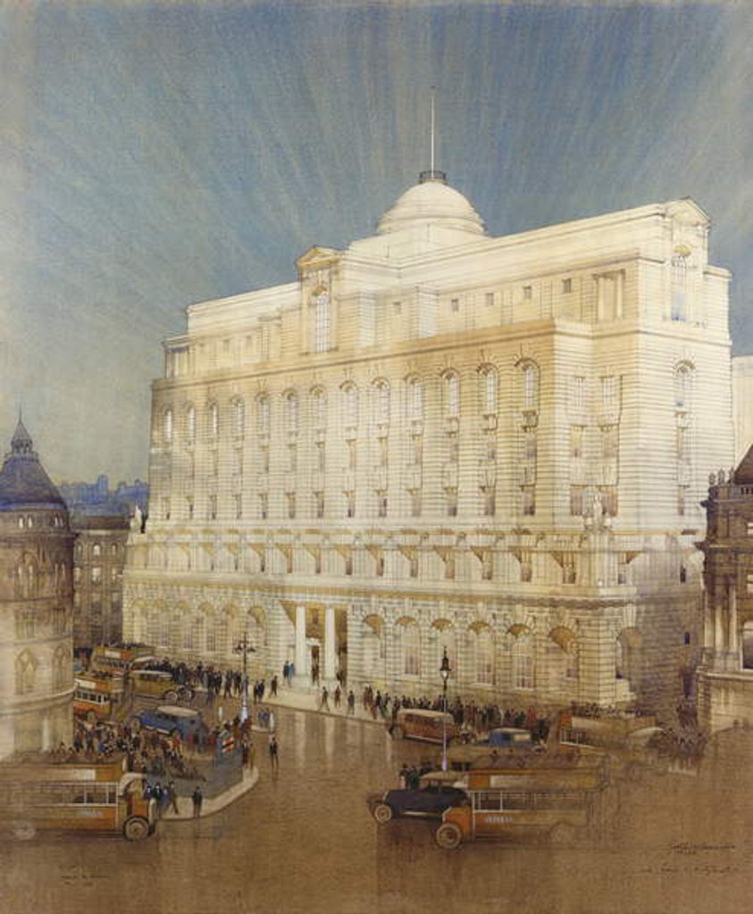 Detail of Architectural design for the Headquarters of the Midland Bank, Poultry, London by John A. & Saunders Charles Gotch