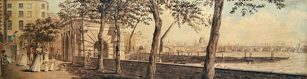 Detail of View of Blackfriars Bridge, from York Terrace, 1786 by English School