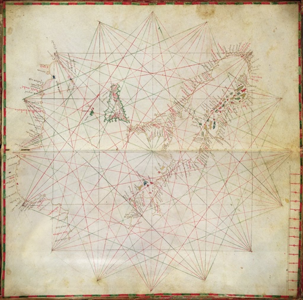 Detail of Map of the Adriatic Sea by Grazioso Benincasa