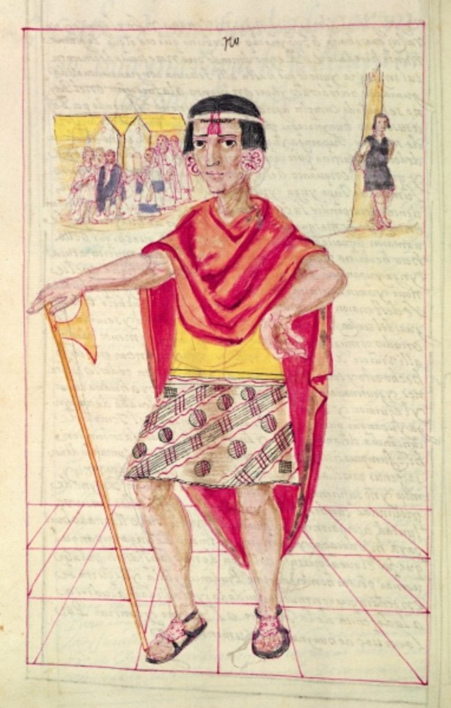 Detail of Illustration from 'Historia y Genealogia Real de los Reyes Incas del Peru, de sus hechos, costumbres, trajes y manera de Gobierno' by Spanish School