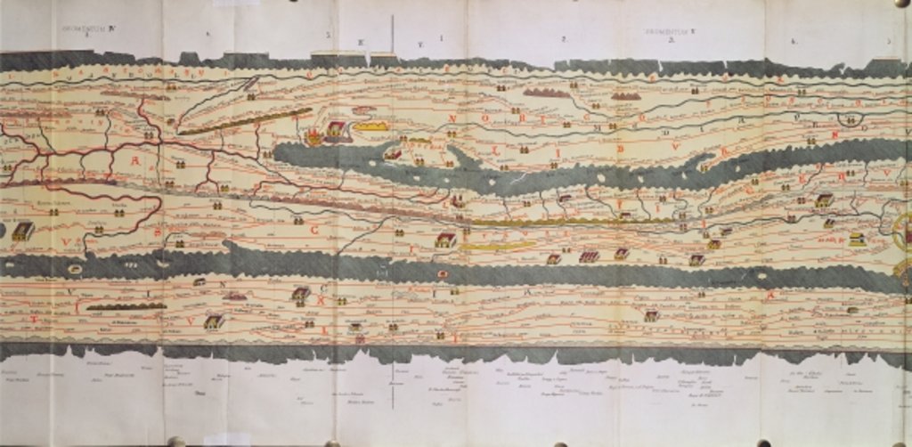 Detail of Detail of Italy from the Peutinger map copy by Anonymous