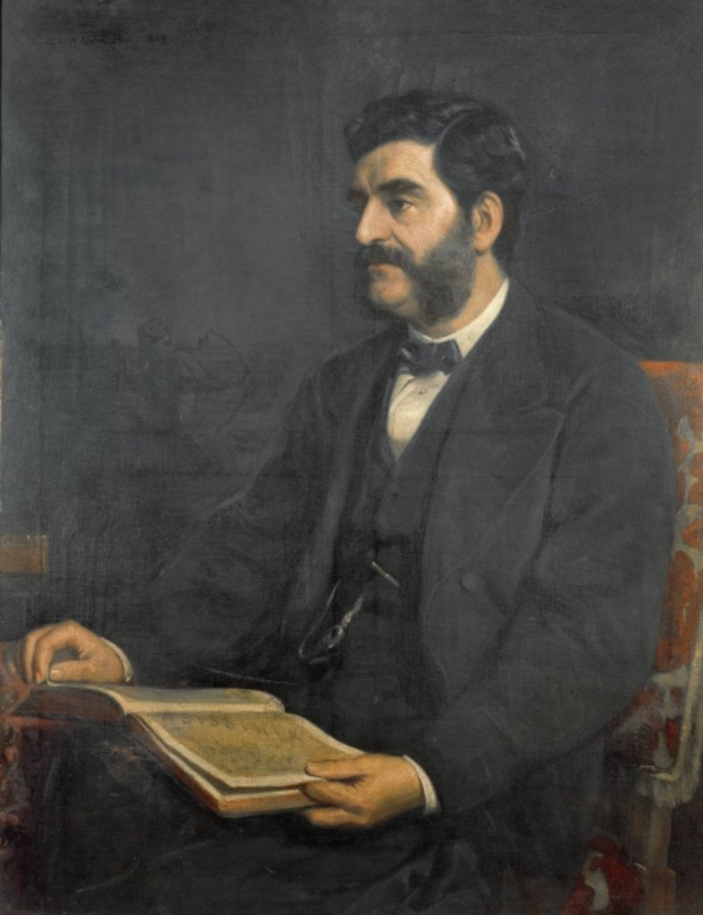 Detail of Portrait of Hormuzd Rassam, 1869 by Arthur Ackland Hunt