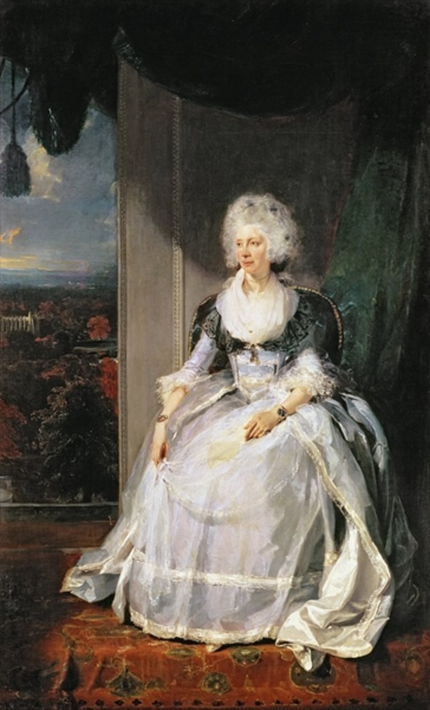 Detail of Queen Charlotte, 1789-90, wife of George III by Thomas Lawrence