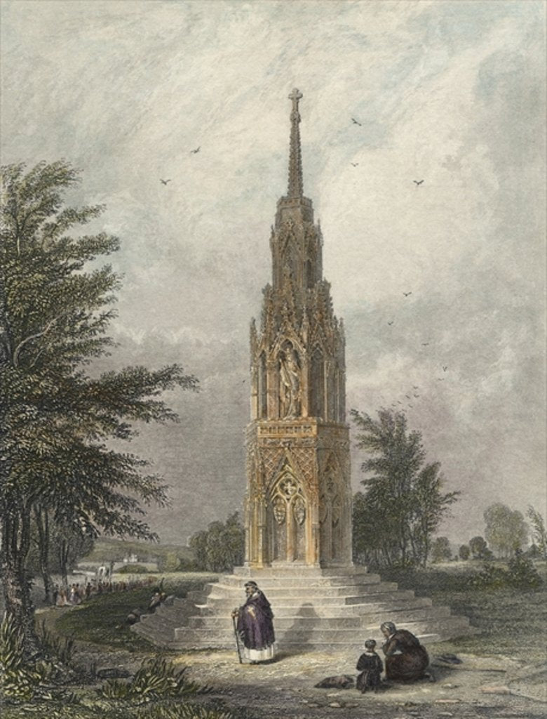 Detail of Waltham Cross, c.1820 by W.B (after) Clarke