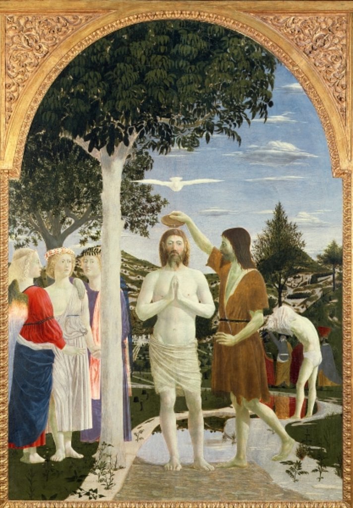 Detail of Baptism of Christ, 1450 by Piero della Francesca