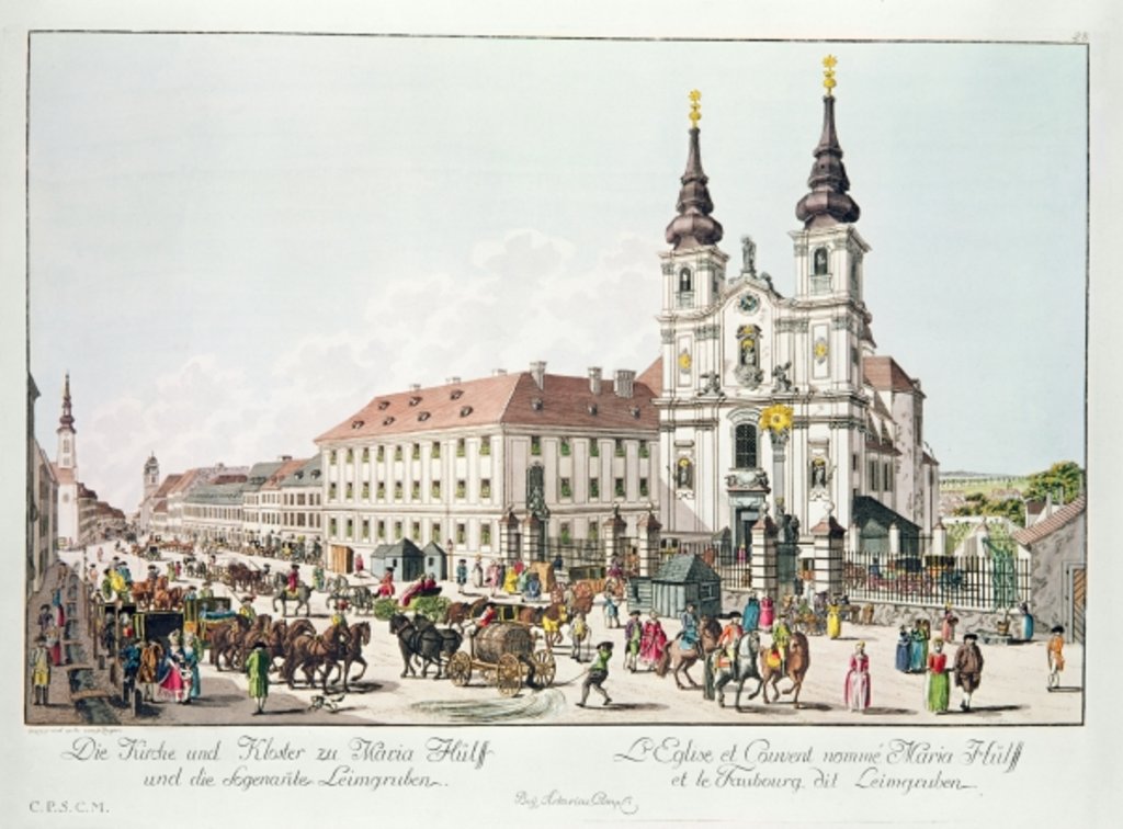 Detail of Parish Church and Convent of Mariahilf, Vienna, 1783 by Johann Ziegler