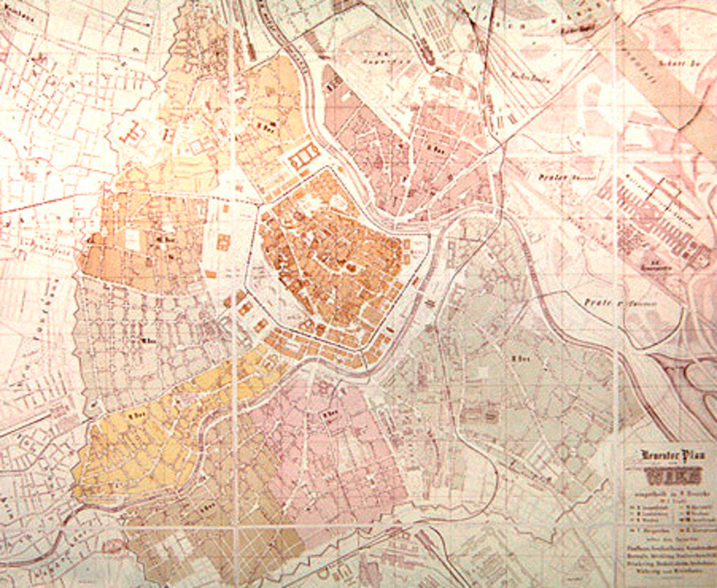 Detail of Map of Vienna. by German School