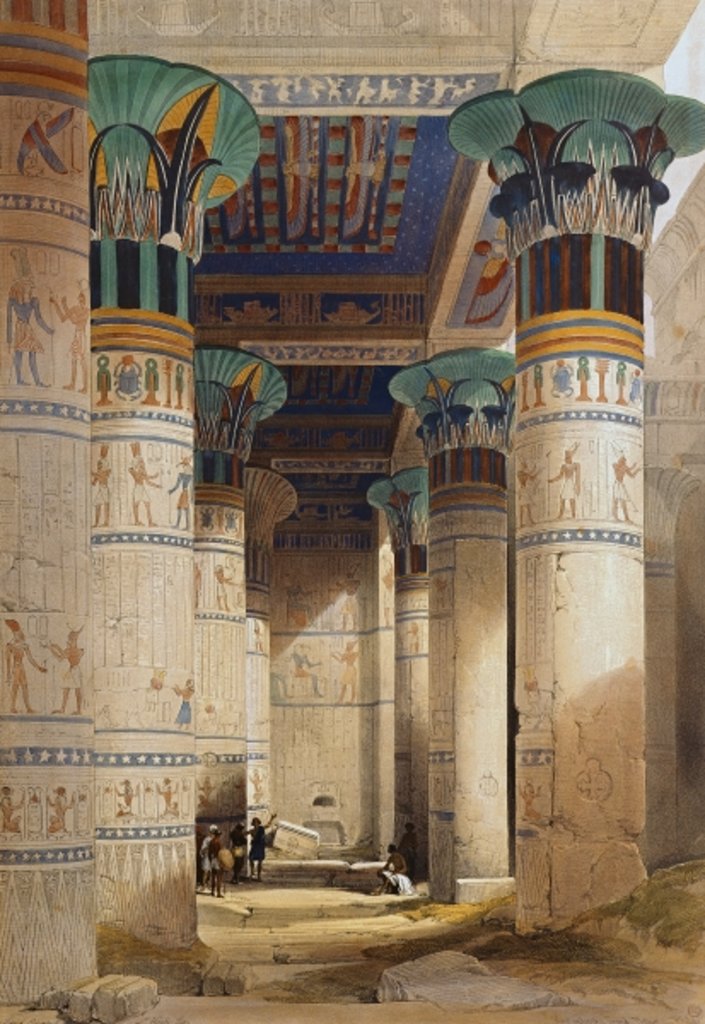 Detail of View under the Grand Portico, Philae by David Roberts