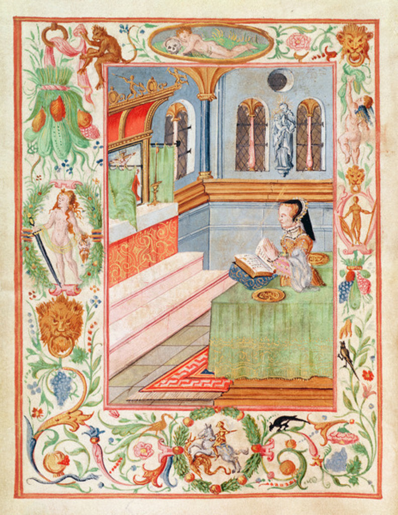 Detail of Mary I blessing cramp rings by English School