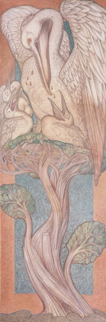 Detail of The Pelican, cartoon for stained glass for the William Morris Company, 1880 by Edward Coley Burne-Jones