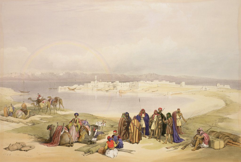 Detail of Suez, February 11th 1839, plate 124 from Volume III of 'The Holy Land' by David (after) Roberts