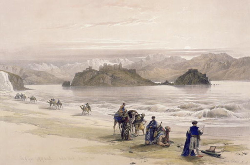 Detail of Isle of Graie, Gulf of Akabah, Arabia Petraea, February 27th 1839 by David Roberts