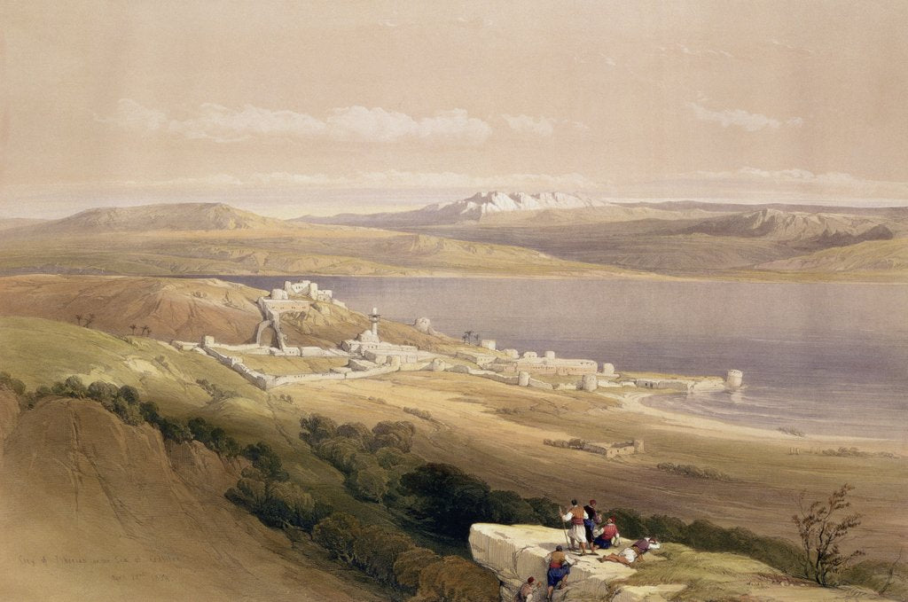 Detail of City of Tiberias on the Sea of Galilee, April 22nd 1839 by David Roberts