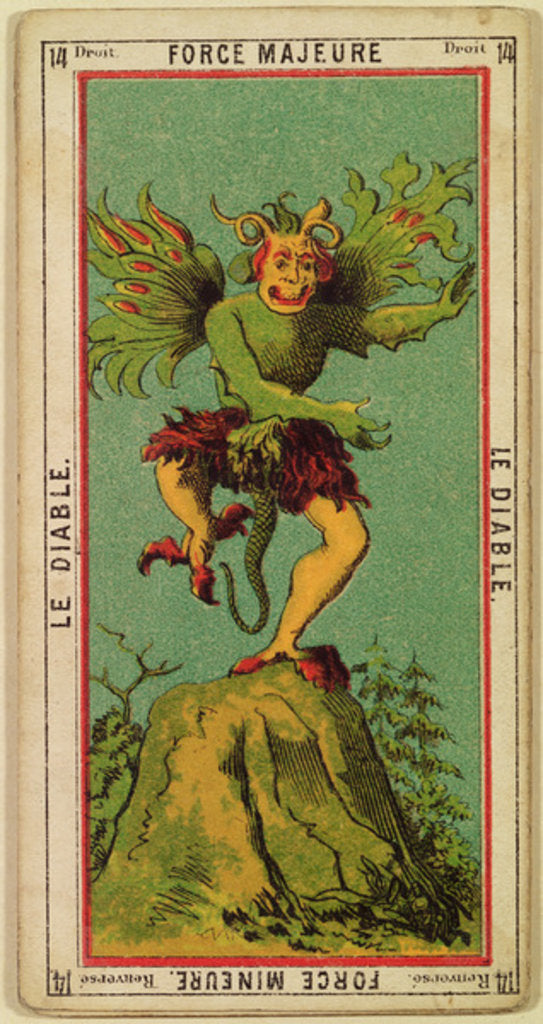 Detail of Force Majeure, The Devil tarot card by School French