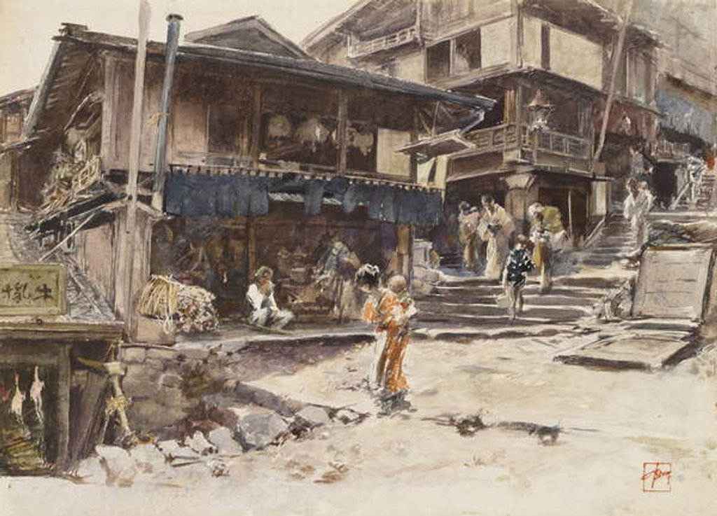 Detail of A Street in Ikao, Japan I, 1890 by Robert Frederick Blum