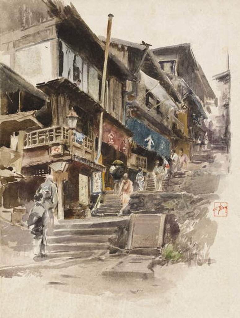 Detail of A Street in Ikao, Japan II, 1890 by Robert Frederick Blum