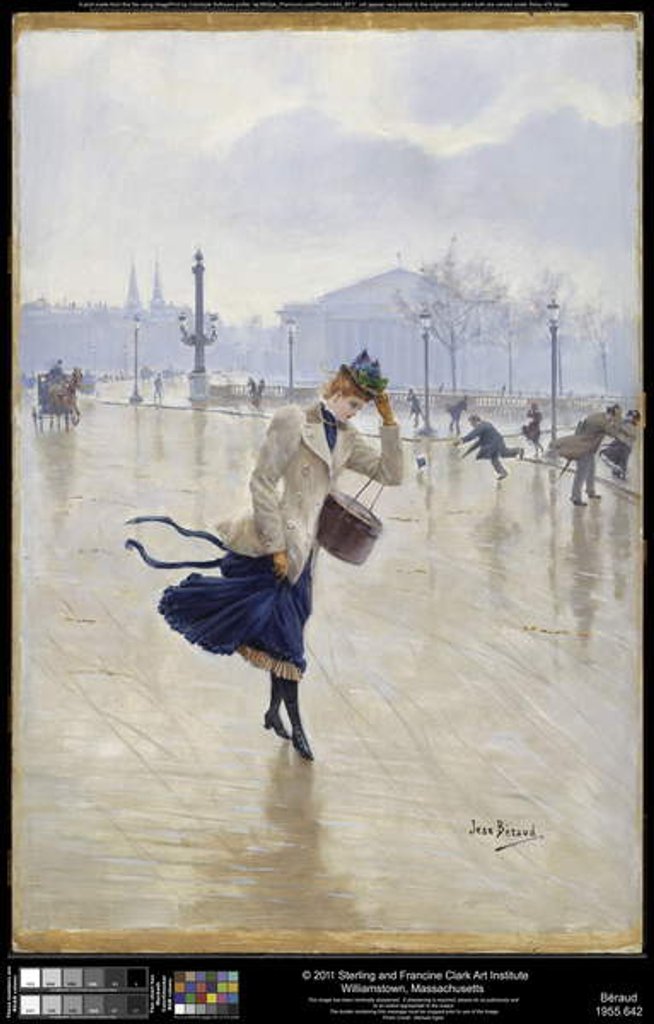 Detail of Windy Day, Place de la Concorde, c.1890 by Jean Beraud