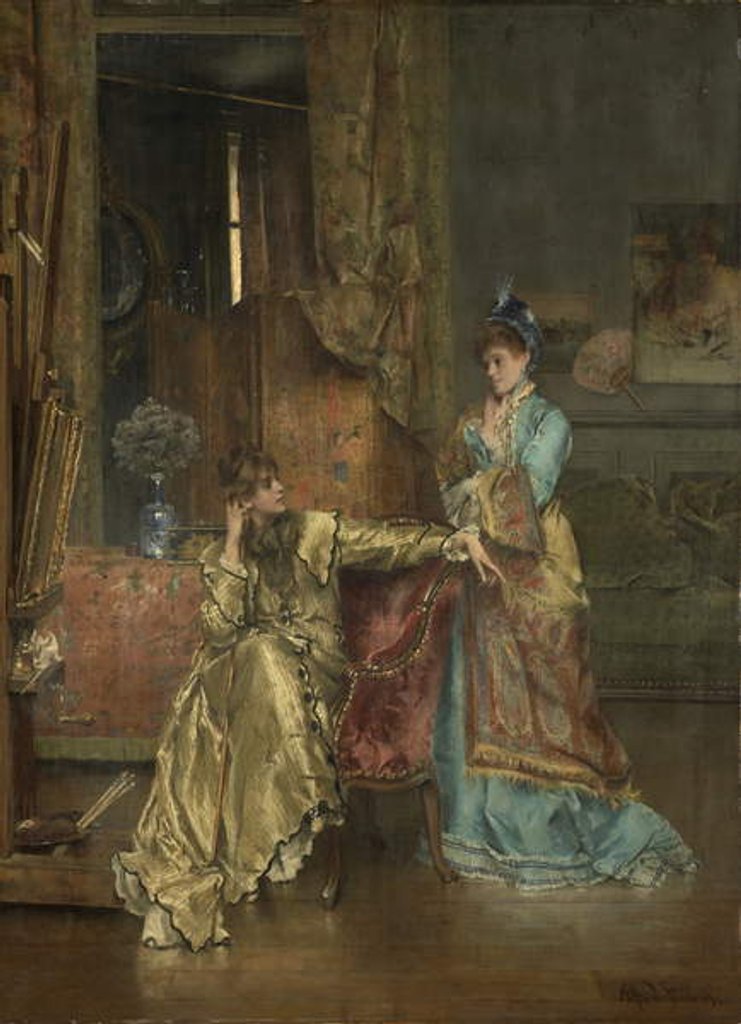 Detail of The Visit, c.1870 by Alfred Emile Stevens