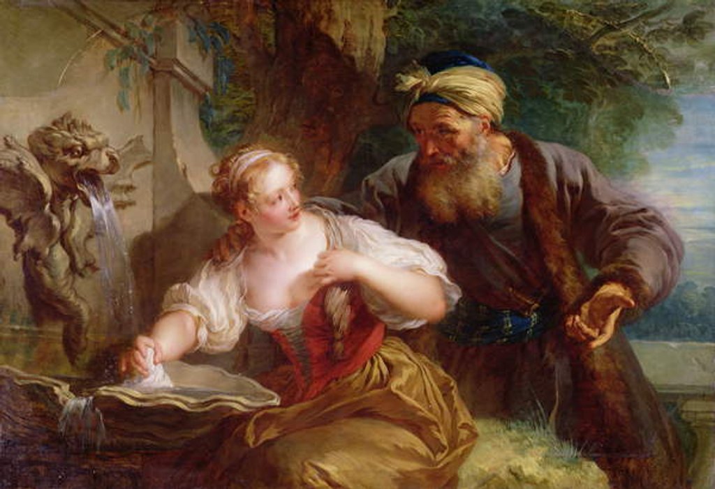 Detail of The Amorous Proposal, c.1725 by Francois Lemoyne