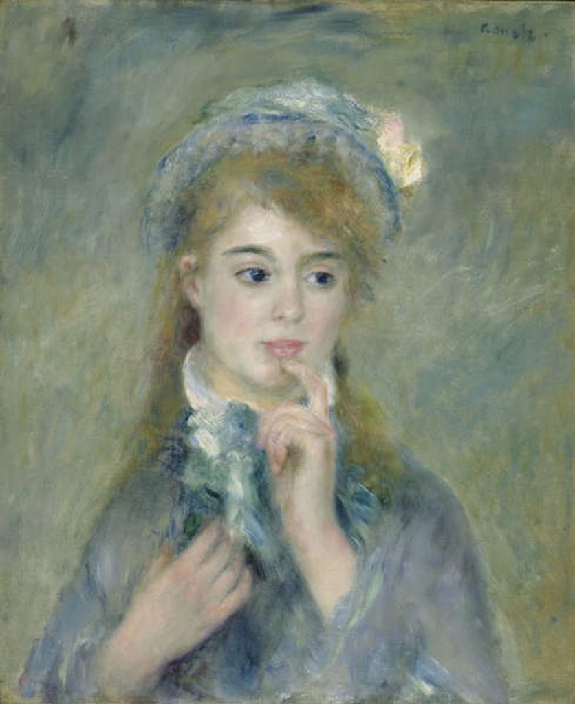 Detail of Portrait of a Young Woman, c.1874 by Pierre Auguste Renoir