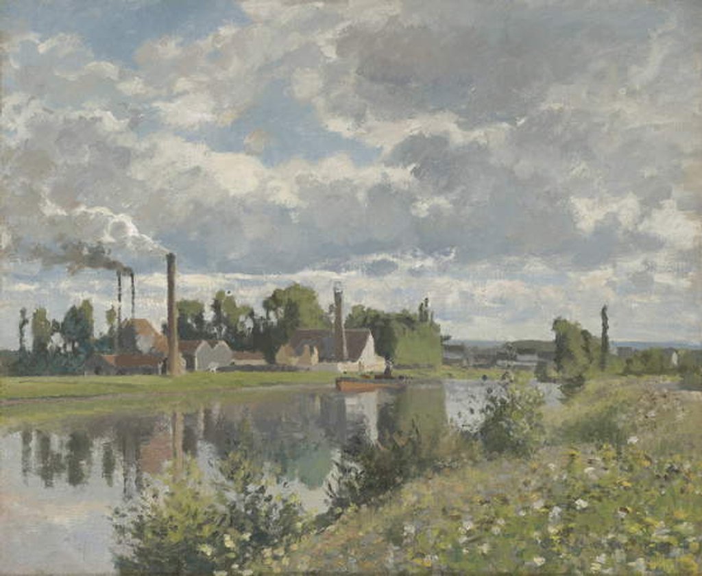 Detail of The River Oise near Pontoise, 1873 by Camille Pissarro