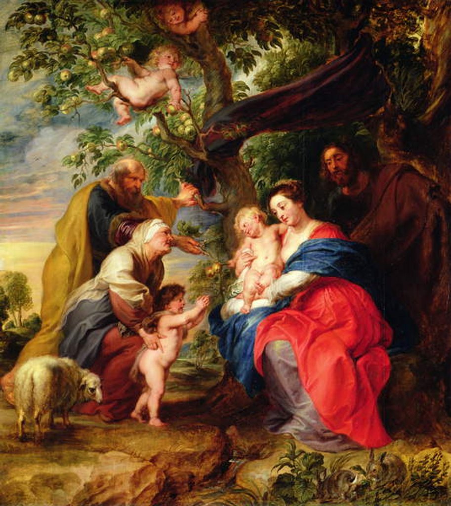 Detail of The Holy Family under an Apple Tree, c.1632 by Peter Paul Rubens