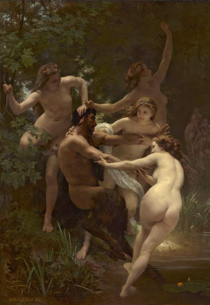 Detail of Nymphs and Satyr, 1873 by William-Adolphe Bouguereau