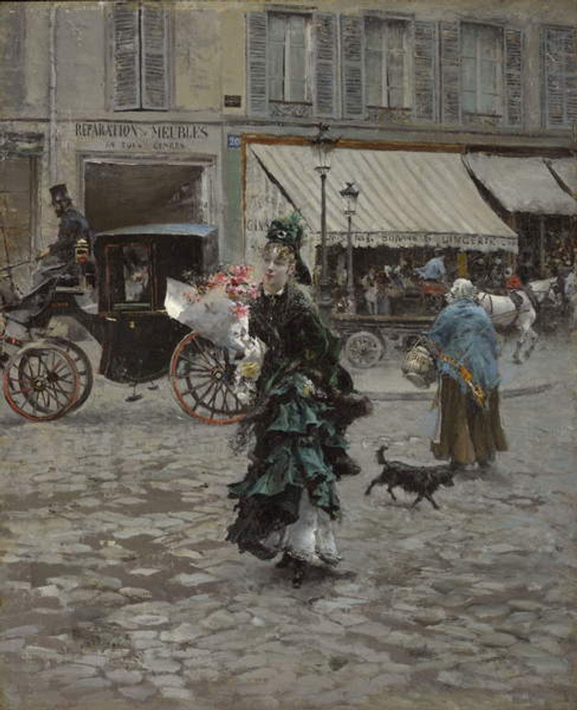 Detail of Crossing the Street, 1873-75 by Giovanni Boldini