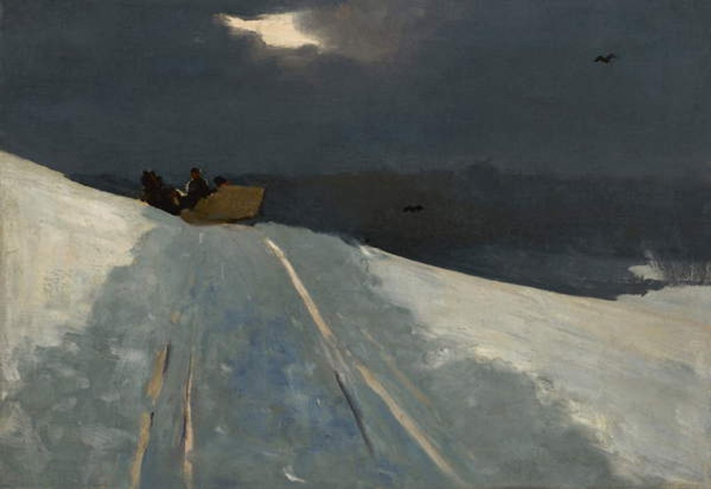 Detail of Sleigh Ride, c.1890-95 by Winslow Homer