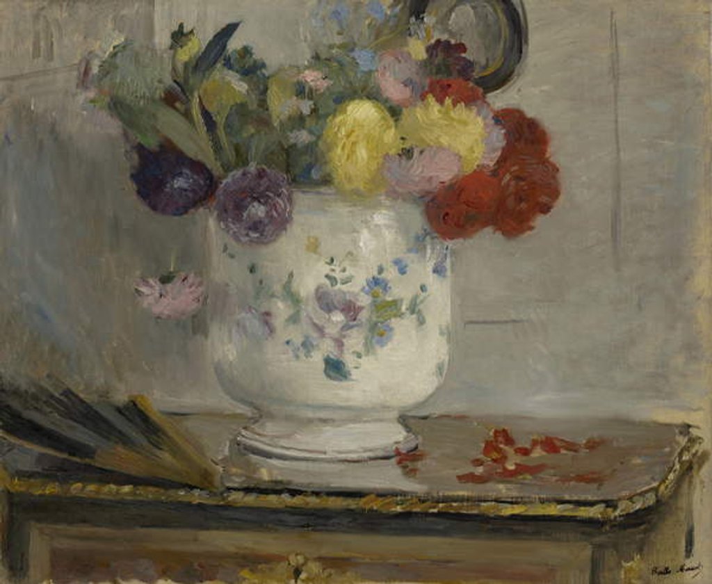 Detail of Dahlias, 1876 by Berthe Morisot