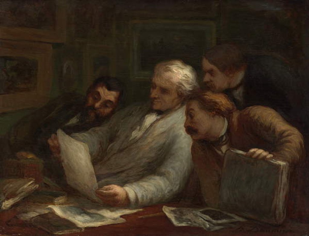 Detail of The Print Collectors, c.1860-63 by Honore Daumier