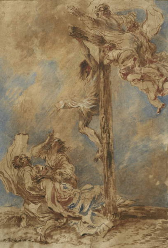 Detail of Crucifixion with the Virgin, Saints John and Mary Magdalene and God the Father, c.1651 by Giovanni Benedetto (1609-64) Castiglione