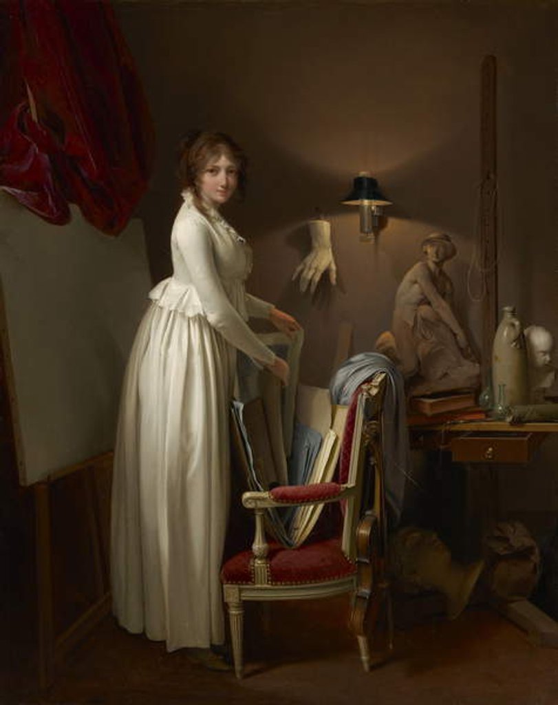 Detail of The Artist's Wife in his Studio, c.1795-99 by Louis Leopold Boilly