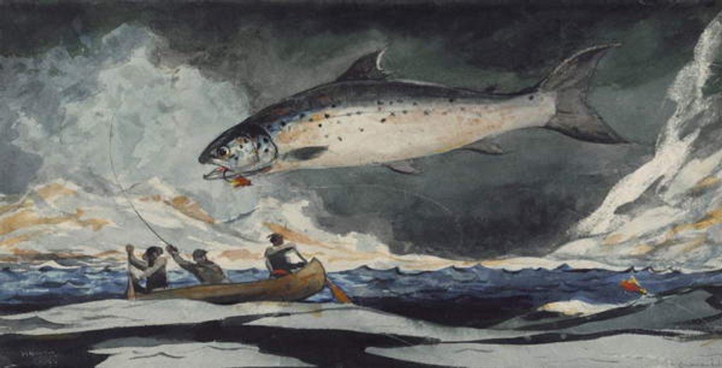 Detail of A Good Pool, Saguenay River, 1895 by Winslow Homer