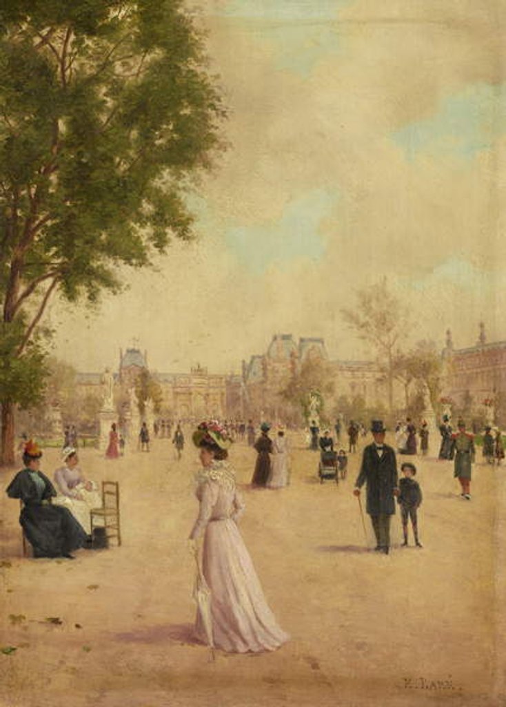 Detail of The Tuileries Gardens, after 1883 by E. Baré