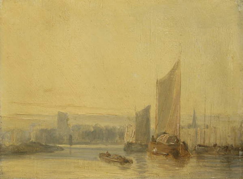 Detail of River Scene, Rouen by English School