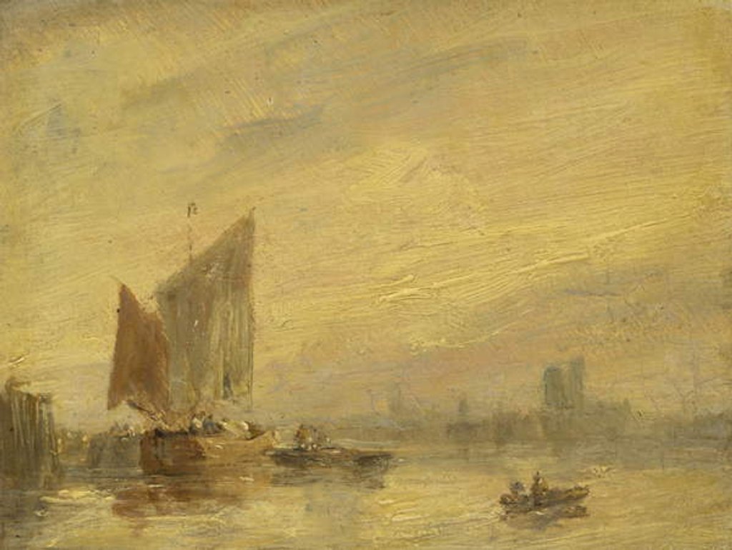 Detail of River Scene, Rouen by English School